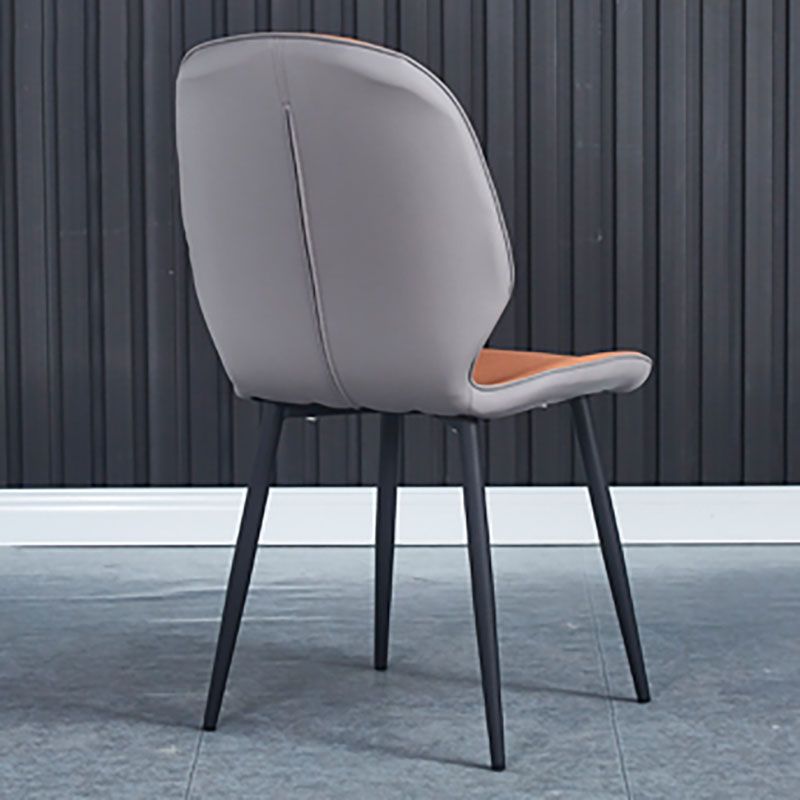 Sillas de comedor de cuero sintético de estilo industrial, silla con respaldo sólido para cocina