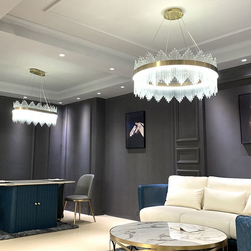 Lampada il lampadario circolare Light Segnalizzazione moderna Simplicity Crystal Crystal Ciondolo per il ristorante