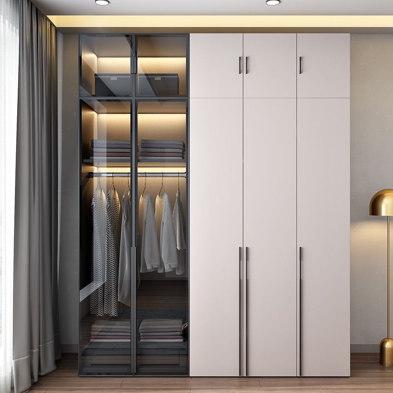 Hinged Wardrobe Closet with Drawer Contemporary Storage Cabinet