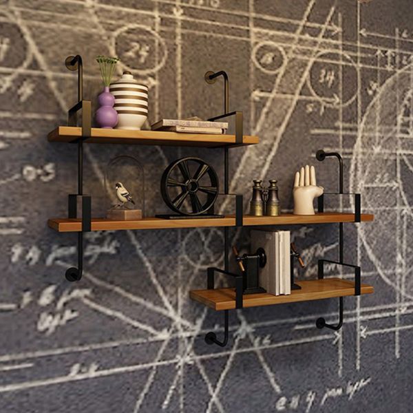 7.87"W Bookshelf Wall Mounted Industrial Style Bookcase for Home Study Room