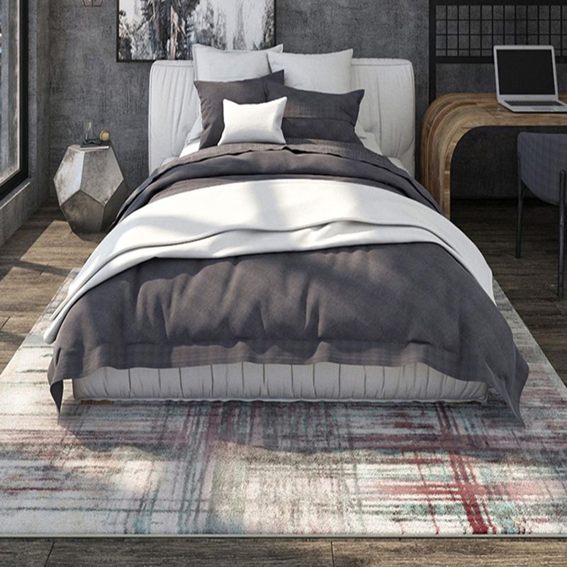 Chic Modern Rug Grey Polyester Area Carpet Anti-Slip Washable Area Rug for Bedroom