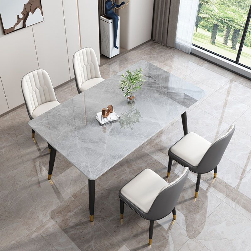 Modern 4 Legs Dining Table Sintered Stone Dinner Table for Dining Room