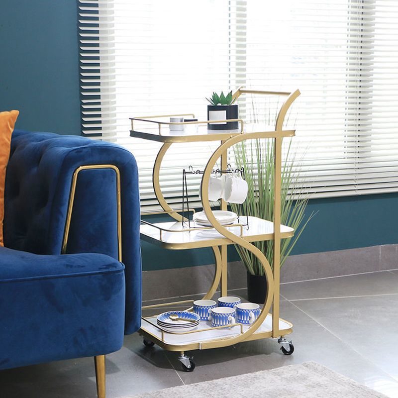 33.07" High Contemporary Prep Table Rolling Metal Prep Table for Kitchen