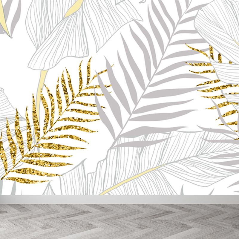 Huge Botanical Leaves Mural Wallpaper Washable Tropical Living Room Wall Covering