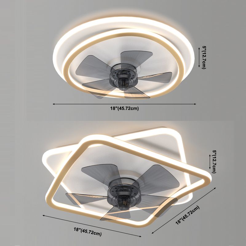 Weißer und goldener geometrischer Lüfter Licht Nordic Style LED Metal Semi Flush Deckenleuchte