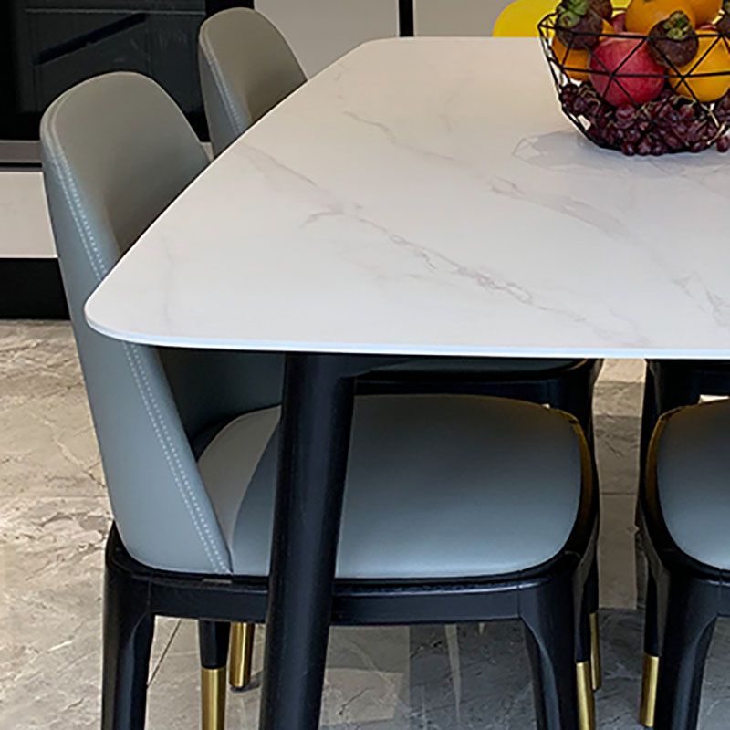 Rectangle Sintered Stone Table for Restaurant Industrial Dining Table with 4 Legs