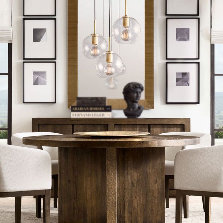 Nordisch einfache Innenheizpendelleuchte, klares Glas 1-Licht-Anhängerbeleuchtung