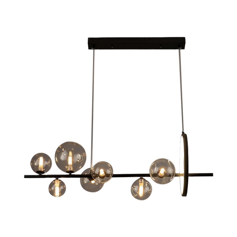 Simple Glass Hanging Island Light Metal LED Hanging Lighting Fixture for Sitting Room