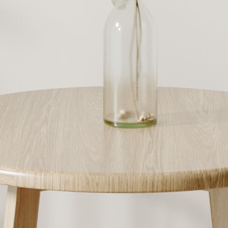 Round Wood Dining Table Sled Base Dining Table in Natural and Walnut