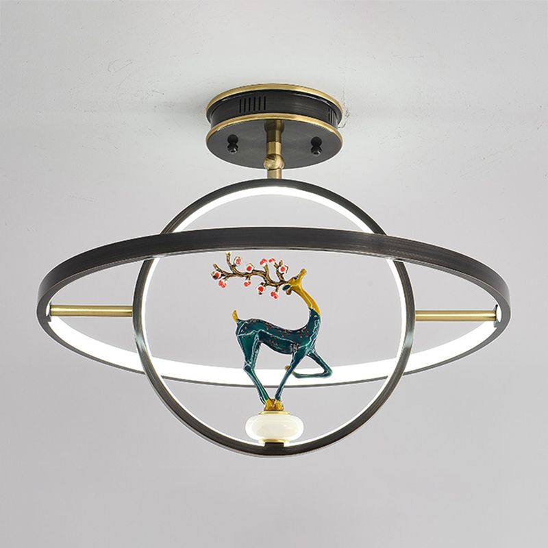 Modern Style Linear Shade Ceiling Light Metal Ceiling Light Fixture for Bedroom