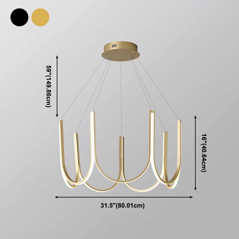 Lineaire kroonluchter verlichtingsarmaturen Moderne multi-head suspensie hanglampen