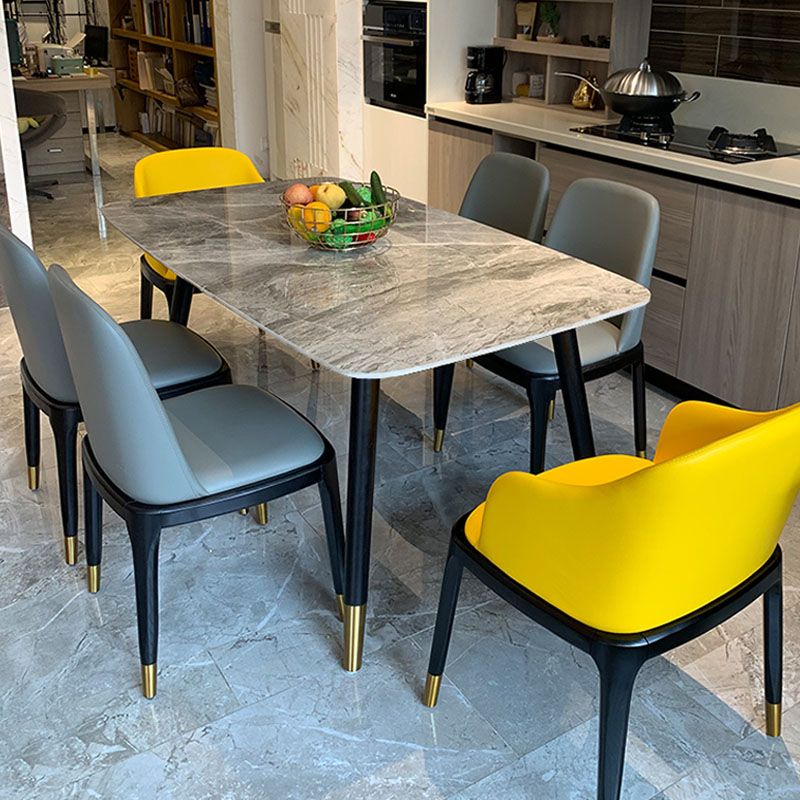 Rectangle Sintered Stone Table for Restaurant Industrial Dining Table with 4 Legs