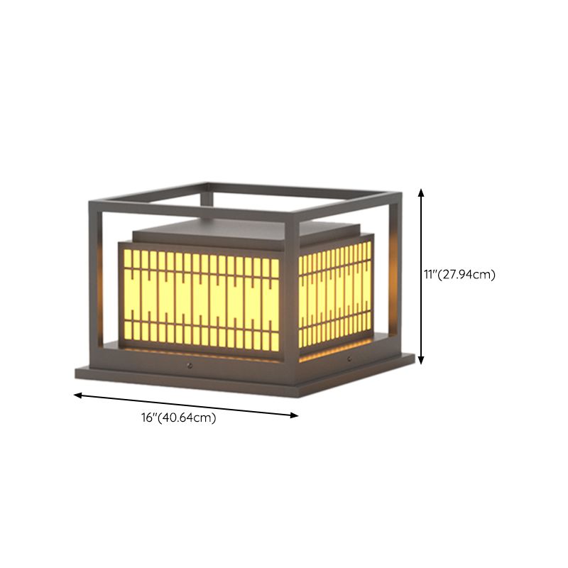 Household Pillar Light Geometric LED Solar Lighting Fixture for Backyard