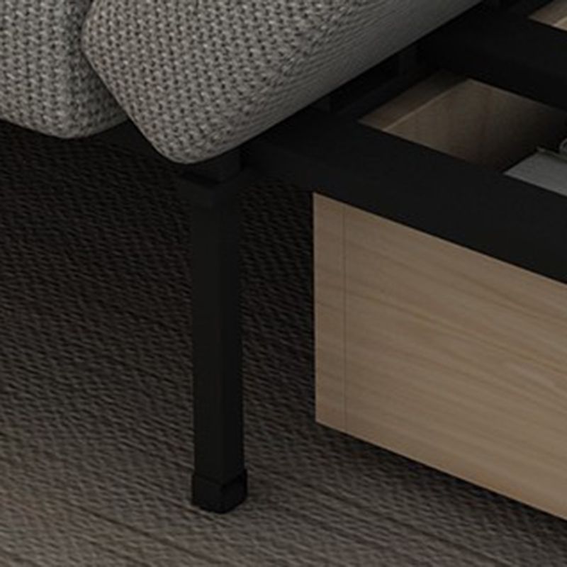 Linen Contemporary Square Arm Sofa Bed Foldable Convertible Sofa for Living Room