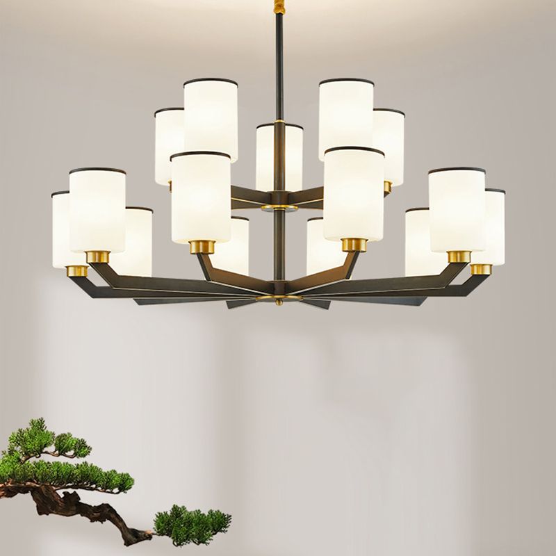 Copper Contemporary Hanging Light Fixtures Cylinder Ceiling Light for Living Room