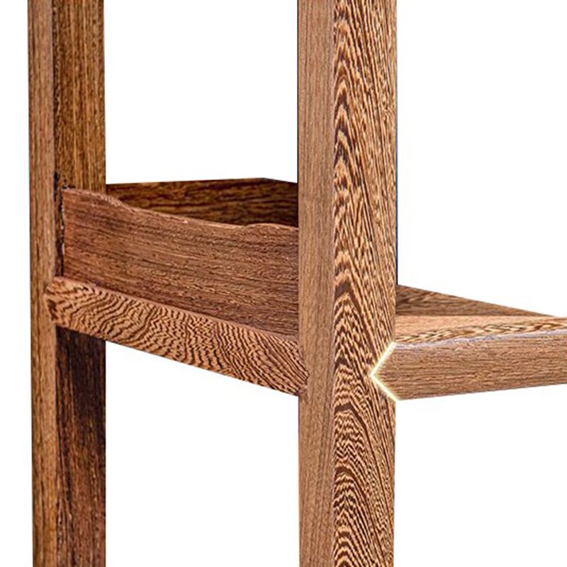 Contemporary Open Back Bookshelf Etagere Wooden Bookcase with Shelves