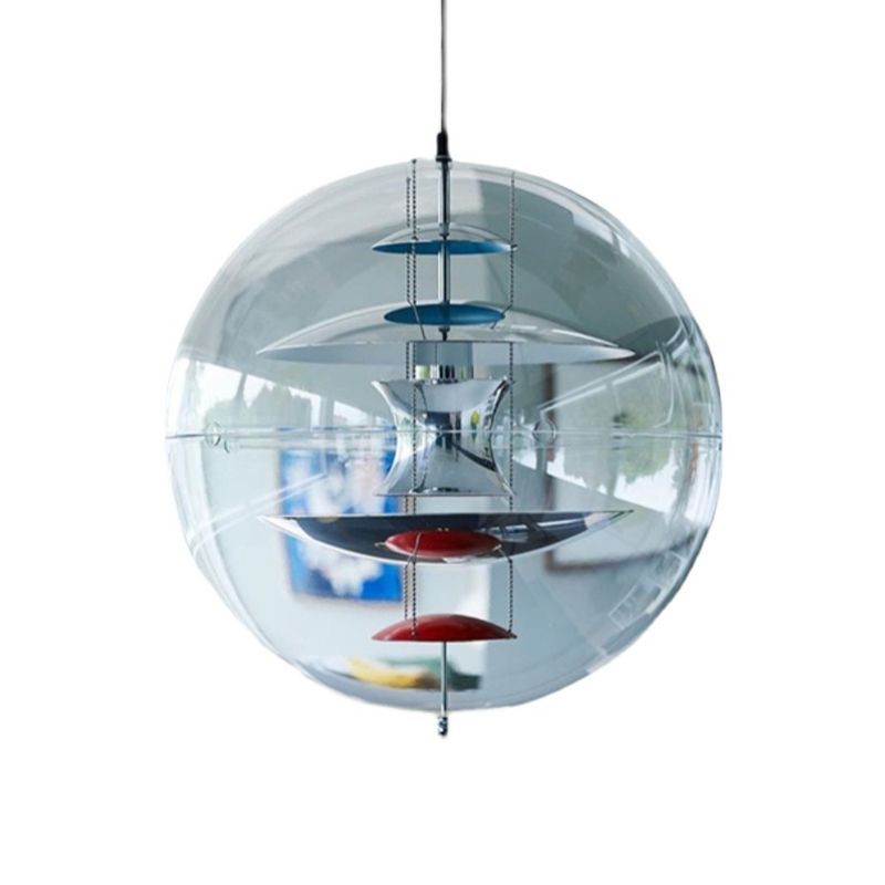 Clear Ball Shade Hanging Light Modern Pendent Lighting Fixture for Drawing Room