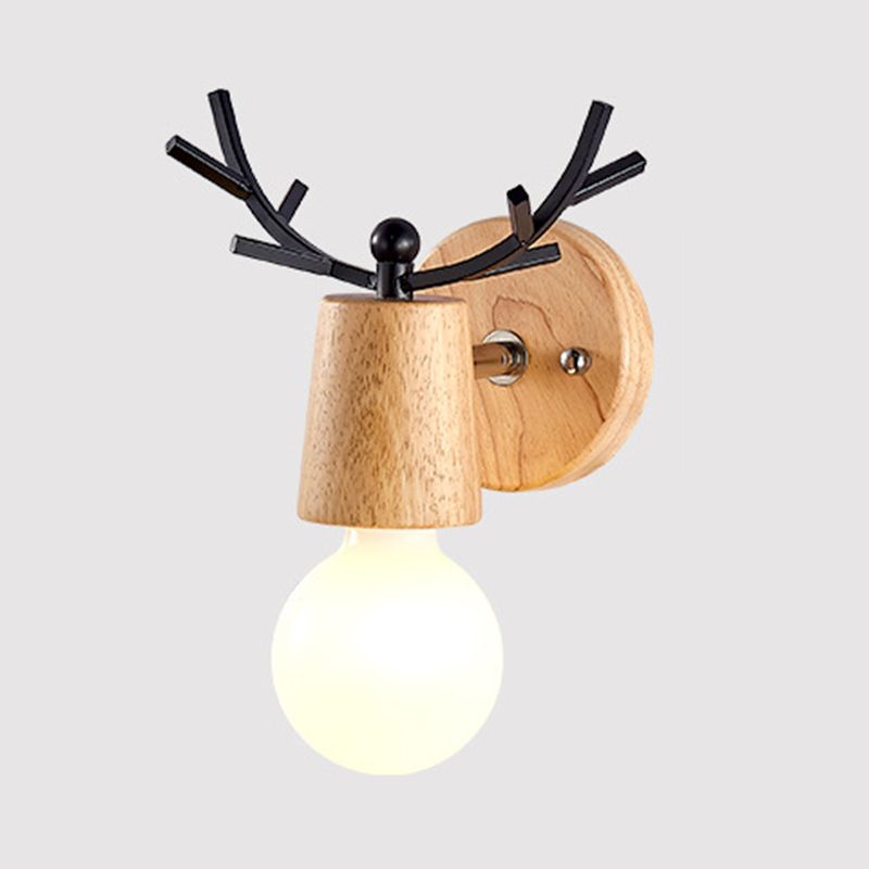 Nordic Style Vanity Light Antler Shape Vanity Lamp with Glass Shade for Shower Room