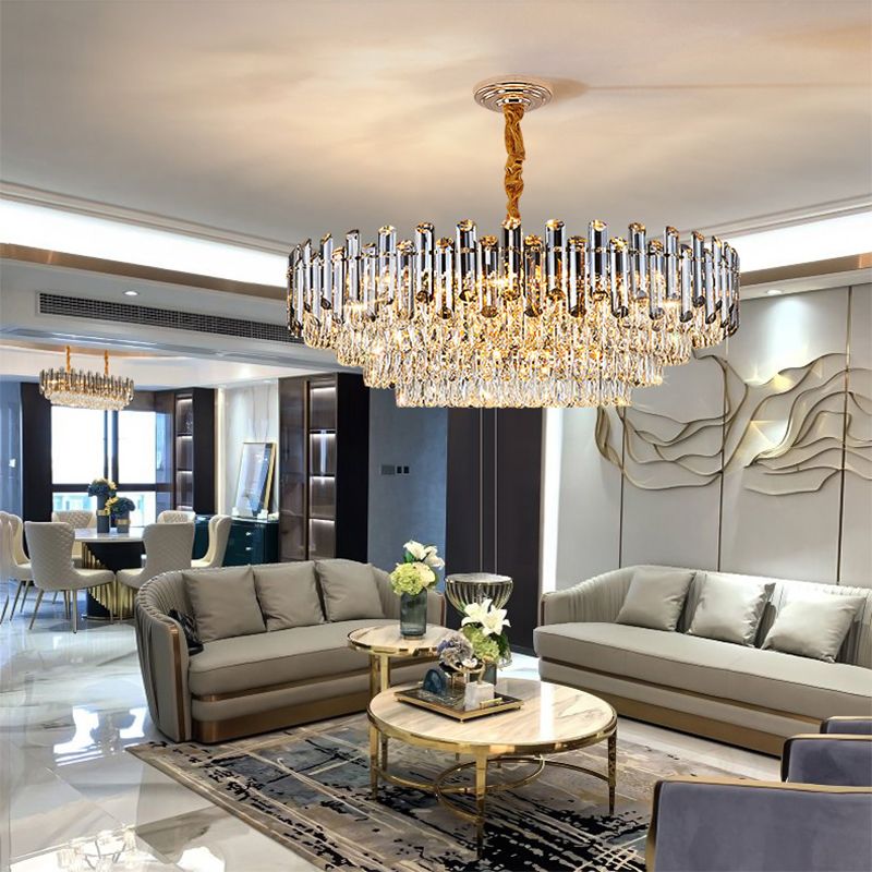 Modern Circular Chandelier Crystal Chandelier Lighting Fixtures For Dining Room
