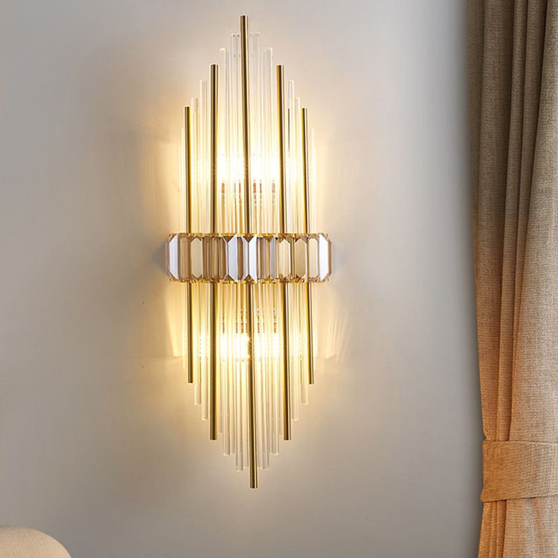2-Light Geometric Wall Light Sconce Modern Style Glass Wall Lighting