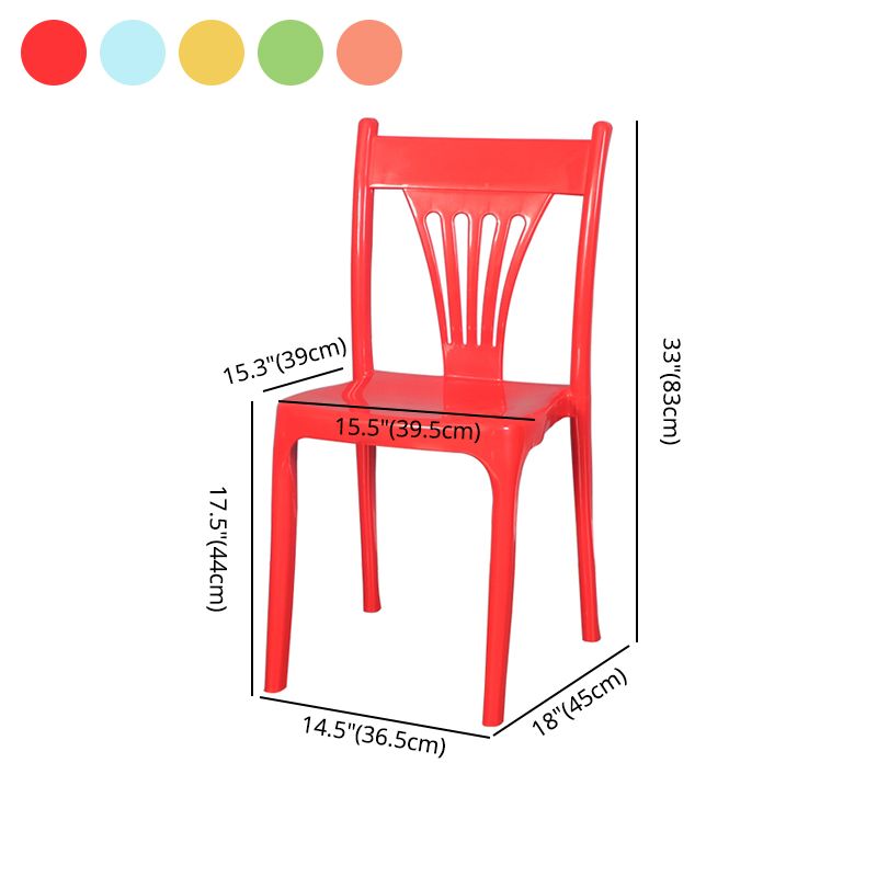 Sillas de comedor de estilo moderno, silla lateral sin brazos de plástico para cocina