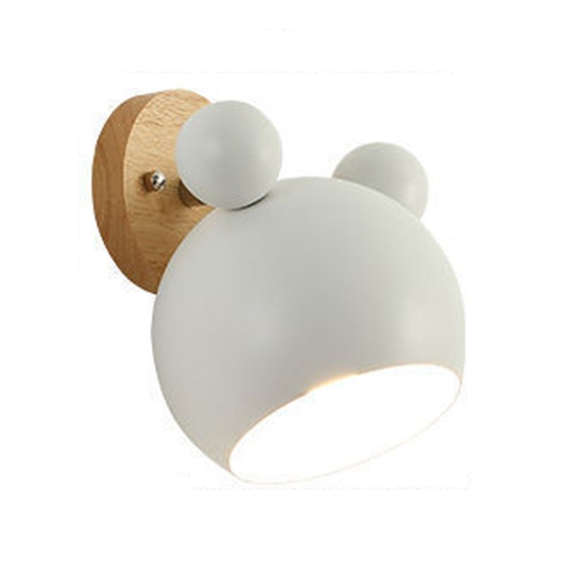 Children Wall Light Flush Mount Polish Finish Wood Lighting for Foyer