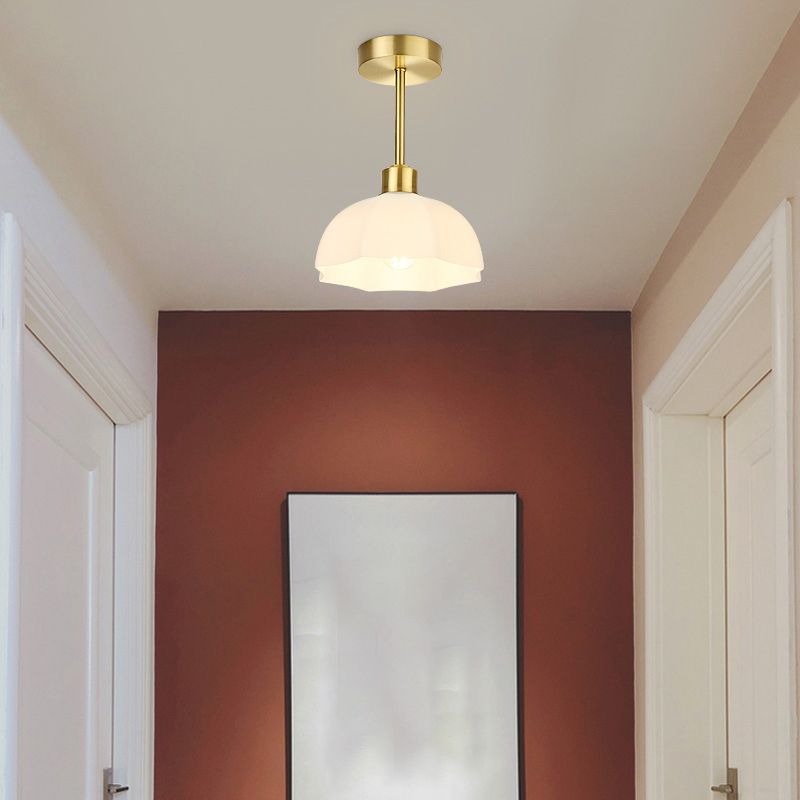 Modern Ceiling Light 1-Light Ceiling Mount Lamp with Glass Shade for Bedroom