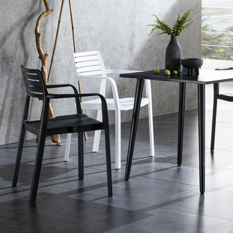 Nordic Style Arm Side Chairs Plastic Chairs with 4 Legs for Home Use
