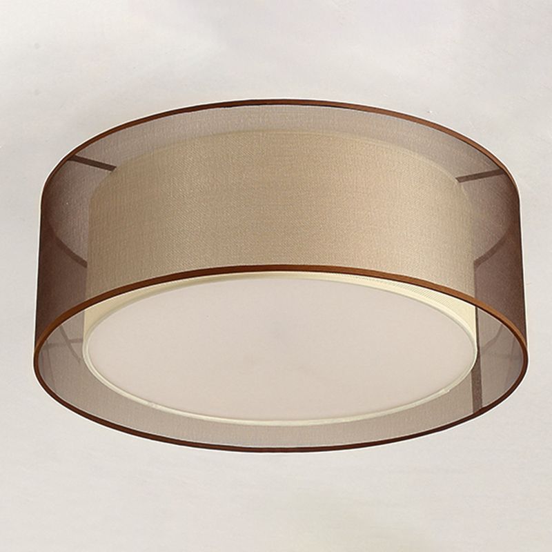 Fabric Geometrical Flush Mount Light Fixture Traditional Bedroom Flush Mount Ceiling Light