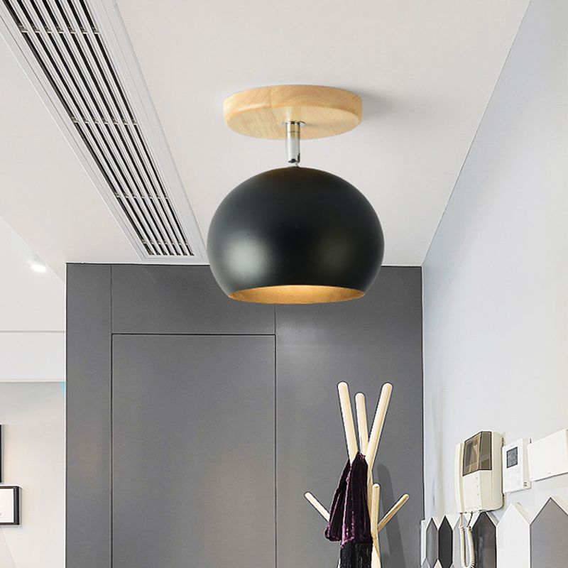 Draaibare Orb Shade Inbouwlamp 1-lichts metalen plafondlamp voor studeerkamergang