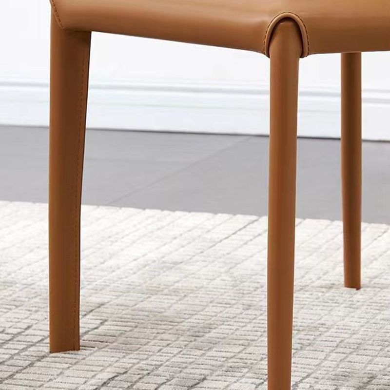 Faux Leather Dining Chair Modern Style Wingback Armless Chair