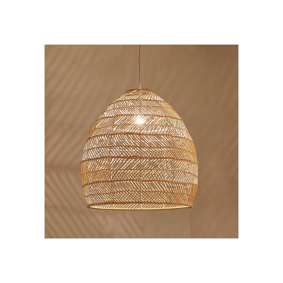 Modern Hand-Woven Suspension Pendant Light Rattan 1 Light Pendant
