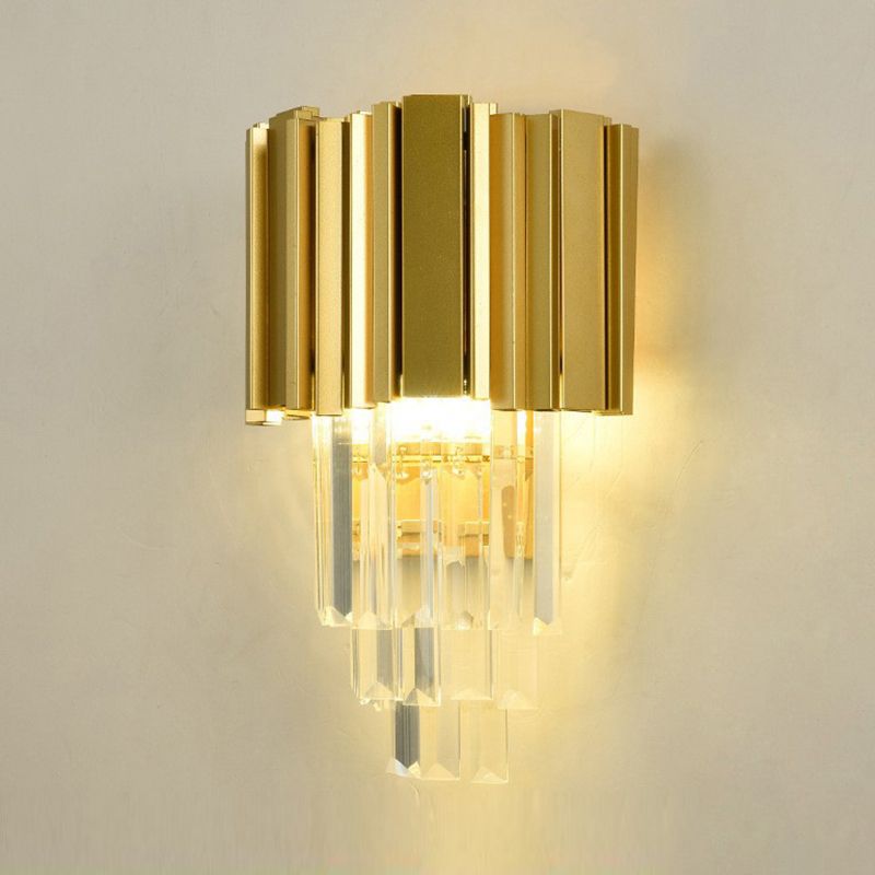 2-Light Geometric Wall Lights Modern Crystal Wall Light Fixture