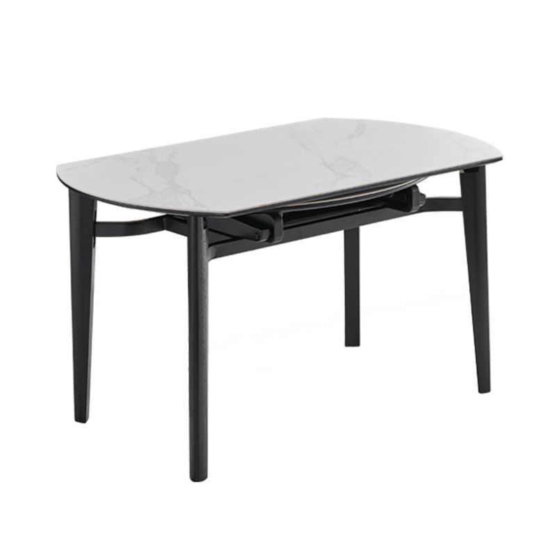Slate and Wood Table Modern Minimalist Home Retractable Round Dining Table