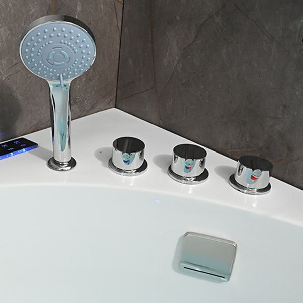 Bathroom Modern Corner Bathtub with Drain and Overflow Trim Bath Tub