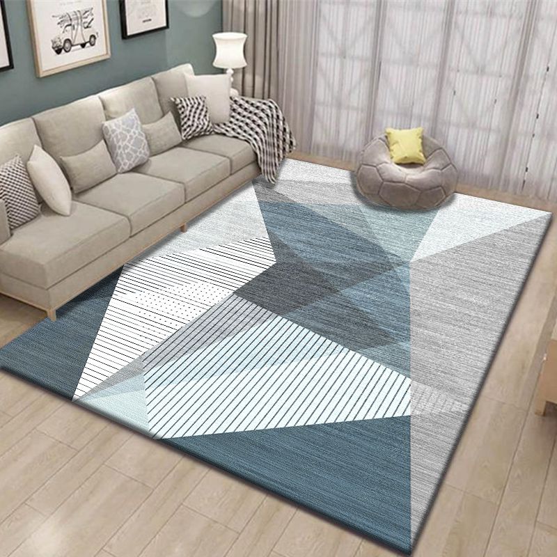 Black Minimalist Rug Blending Graphic Rug Washable Indoor Rug for Drawing Room