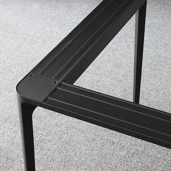 Sintered Stone Esstisch Industrial 4 Beine Basis Rechtecktisch für Zuhause