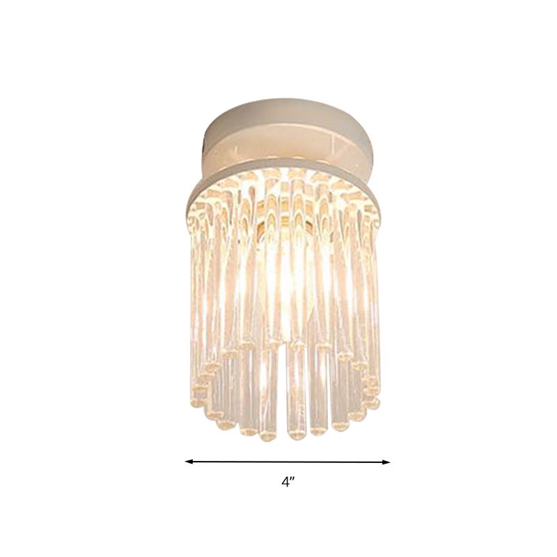 Lámpara de techo con varilla de cristal, montaje empotrado, pétalo/cilindro blanco, moderna, 1/3/5 luces