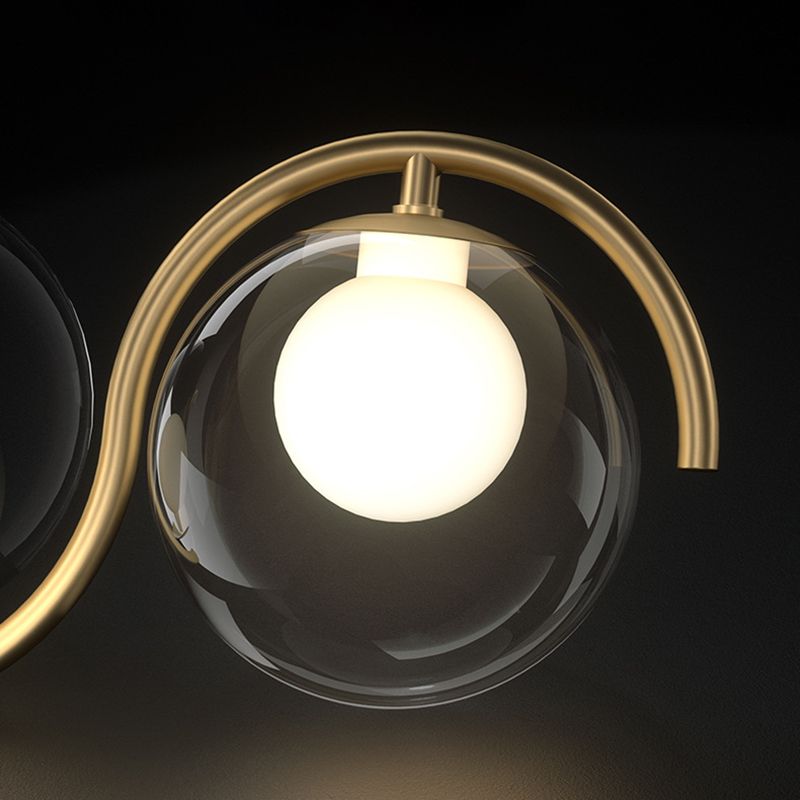 Wrought Iron Gold Island Pendant Light in Modern Luxury Style Glass Linear Pendant Light for Dining Room