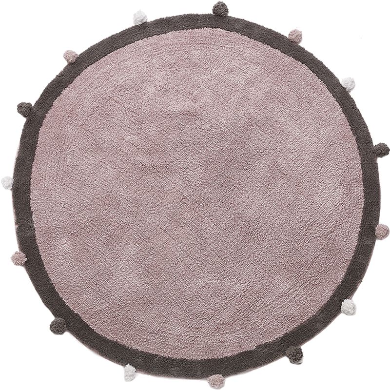 Casual Living Room Rug in Grey and Pink Plain Rug Polyester Machine Washable Anti-Slip Area Rug