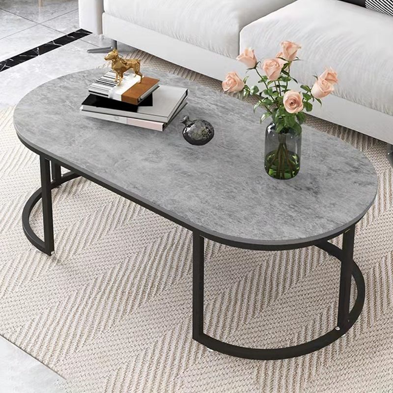 Solid Wood Coffee Table Round Minimalist Coffee Table for Living Room