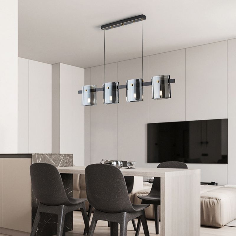 Drum de style contemporain Lumières îles Lumières Glass Island Lighting pour salle à manger