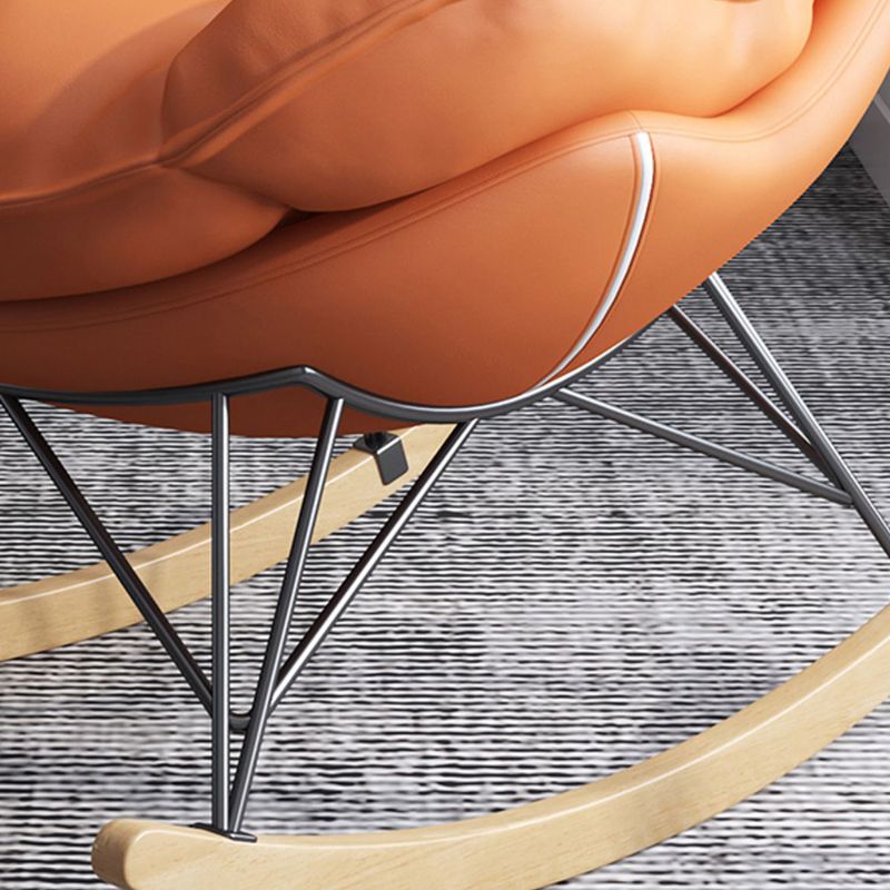 Contemporary Rocking Chair Fabric Upholstered Wing Chair Back Indoor Rocking Chair