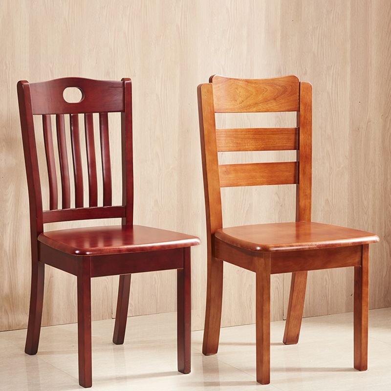 Contemporary Square Solid Wooden Chairs Armless Chairs for Dining Room