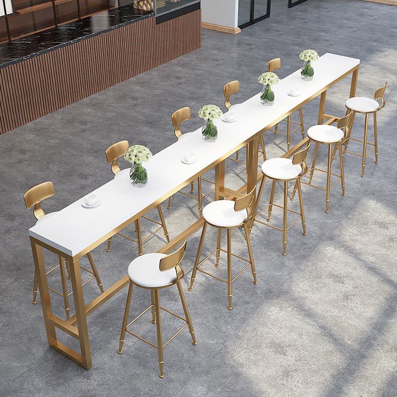 Glam 1/4/6 Pieces Counter Height Set Wood and Metal Rectangle Pub Dining Set