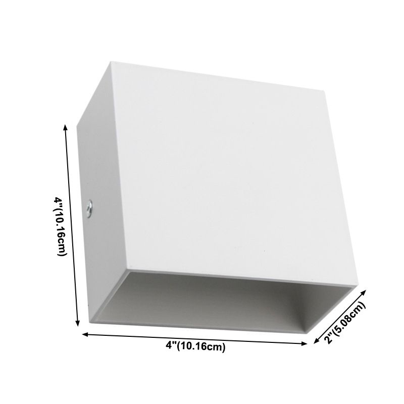 Contemporary Aluminum Wall Light Cube 4" Wide Wall Washer for Living Room