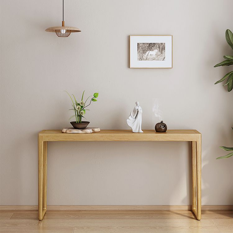 Modern Rectangular Console Table Wooden Console Sofa Table in Natural/Brown
