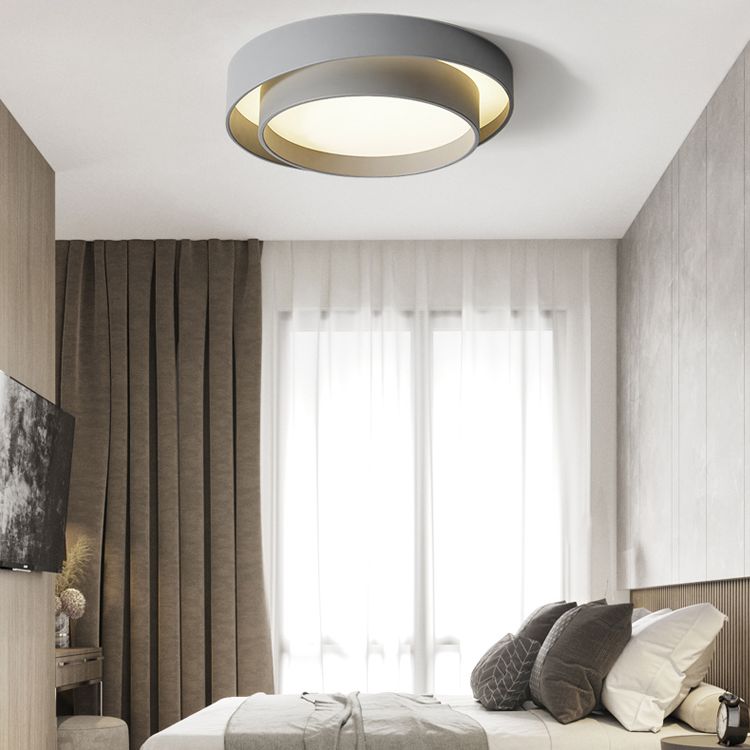 Lámpara empotrada moderna circular de 1 luz LED de metal montada en el techo para dormitorio