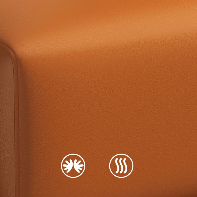 Home Contemporary Rectangular Ottoman Leather Foot Stool with Legs