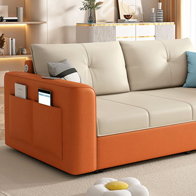 39" Wide Scandinavian Sofa Futon White Pillow Included Sleeper Sofa